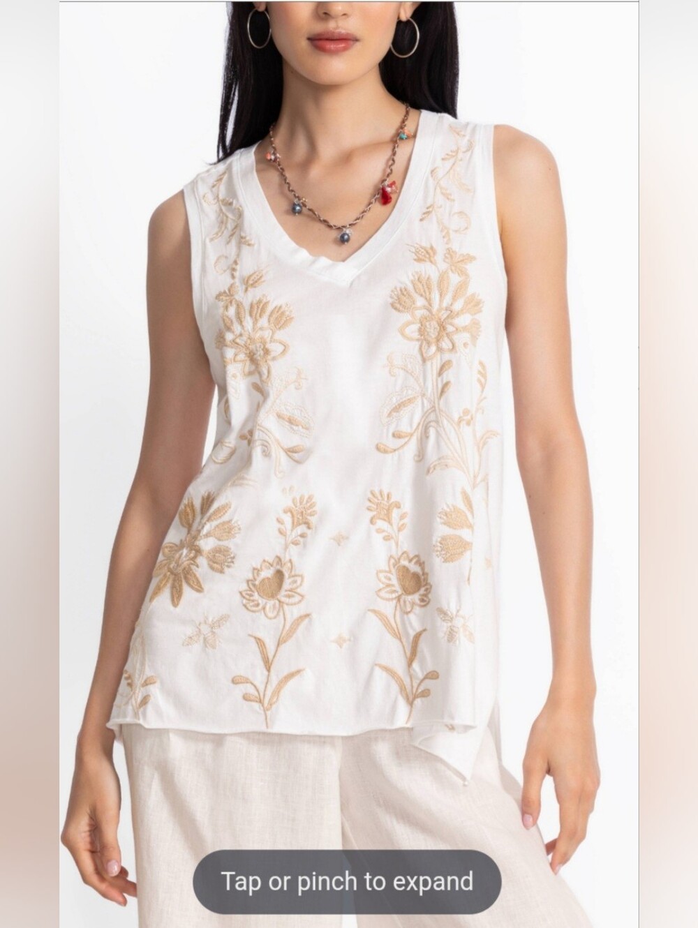Johnny WAS V‑NECK DRAPE TANK